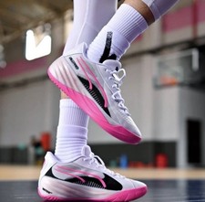 Puma All Pro Nitro Basketball Sneakers Mens 18 White Poison Pink NITROFOAM Shoes picture