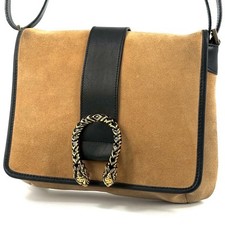 W/DDP Authentic Vintage GUCCI Dionysus Shoulder Bag Brown Suede Leather Italy picture