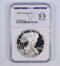 1999-P American Silver Eagle Proof 9.9 NGC X NGCX - Almost PERFECT picture
