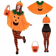 Funtery 4 Pcs Halloween Pumpkin Costume Set for Women Adult Cosplay picture