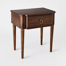 Nephi One Drawer Accent Table Walnut Brown Wood Veneer - Threshold designed picture