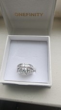 14K White Gold Princess-Cut Diamond Ring Set Channel-Set Sz 7 GSI picture