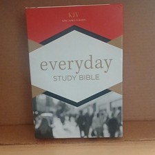 Holman KJV Everyday Study Bible Leather w/ Ribbon Marker King James Version picture