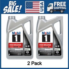 2 pack Mobil 1 High Mileage Full Synthetic Motor Oil 5W-30, 5 Quart picture