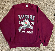 Jerzees Washington State Cougars 1998 Rose Bowl Football Sweatshirt Burgundy L picture