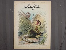 1899 Judge Magazine Same Old Reptile Grant Hamilton Political Cartoon picture