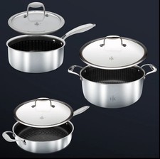 Hell's Kitchen TRI-CLAD PFAS FREE 6pcs Pot set HKHSP-60C Open box picture