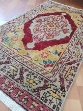 Unique Antique Rug, Handmade Armanian Rug, Floral Caucasian Rug, Yellow Rug picture