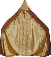 Velvet Renaissance Medieval Cloak Cape Lined with Satin Large Dark Gold-gold picture