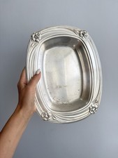 Antique 1847 Rogers Bros Daffodil Silver Plated Bowl Serving Dish Plater picture