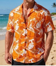 Champion Tennessee Volunteers Orange Shirt Men’s XL Hawaiian Button Up NCAA, NEW picture