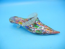 Italian Fratelli Toso ? Murano Millefiori Venetian Art Glass Ladies Shoe Slipper picture