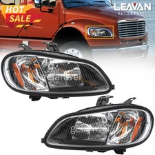 Headlights Headlamps Left & Right Pair Set For 02-18 Freightliner M-2 M2 Black picture