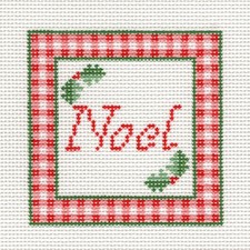 Hand painted needlepoint Noel square 4