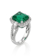EFFY 14K White Gold 2.19 CT Emerald and 0.64 CTW Diamond Halo Statement Ring picture
