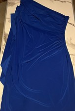 Lauren Ralph Lauren Women's One Shoulder Ruched Cape Dress Plus Size 16 w/ bag picture