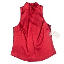 Chelsea 28 Tunic High Neck Sleeveless Back Button Sz XS Red Chili Nordstrom NWT picture
