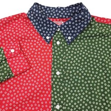 $395 KENZO Color-Block Floral Printed Sport Shirt Mens Size (40 cm 15 3/4) Large picture