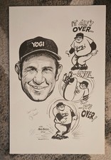 NY Yankees HOFer Yogi Berra signed Bill Gallo lithograph/ numbered ltd ed MINT picture