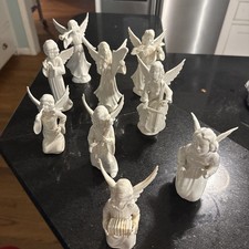 9 Vtg Dresden Germany Porcelain Figurines Set Heavenly Angelic Choir Christmas picture