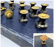 12 Pcs DIY Brass Drawer Pulls Knobs Mounting Blanks Hardware Oiled Black picture