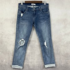James Jeans Neo Beau Distressed Boyfriend Womens 29 Blue Stretch Low Rise Indie picture