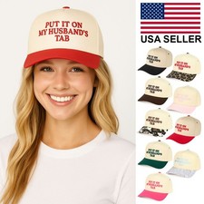 C.C PUT IT ON MY HUSBAND'S TAB Letter Embroidered Snapback Trucker Baseball Cap picture
