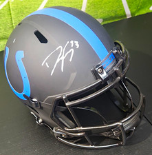 Dwight Freeney Alt Indianapolis Colts Signed Matte Black FS Helmet Radtke COA picture