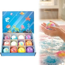 12 Pack Kids Bath Bomb with Hidden Ocean Toys Ocean Theme Sea Salt Bath Fizzies picture