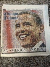 JANUARY 20, 2009 CHICAGO TRIBUNE BARACK OBAMA INAUGURATION DAY ORIGINAL PAPER picture