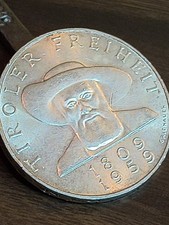 1959 AUSTRIA Tiroler Freiheit Liberation VINTAGE 50 Shilling 90% Silver  picture