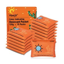 120 Gram (15 Pack) Color-Indicating Desiccant Packs for Storage 120 Gram 15 picture