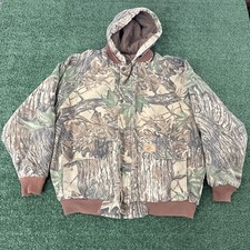 Vintage Duxbak Realtree Camo Hooded Jacket Sz 2XL Hunting Quilted Lining USA picture