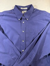 L.L Bean Men’s Solid Blue Cotton Button Large Reg Button Down picture
