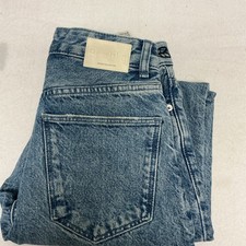 Bershka Women's Paint Splatter Grunge Raver Skater Bag Size 26x30 Jeans 3070. picture