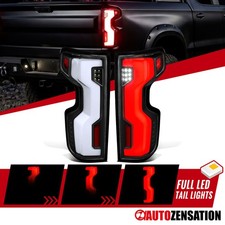 Fit 2019-2026 Chevy Silverado 1500 Black Sequential LED Tube Tail Lights Lamps picture