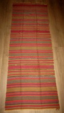 Vintage Antique STRIPED Turkish Anatolian Oushak Ushak Kilim Rug Size 25 X 66 picture
