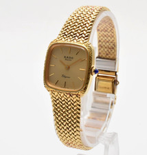 Vintage [N MINT] RADO Elegance 133.9003.2 Gold Dial 20mm Qz Ladies Watch JAPAN picture