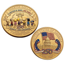 USA 250th Anniversary Coin 1776-2026 Snoopy Patriot Gold Challenge Coin Heritage picture