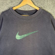 Vintage Nike Sweatshirt Mens XL Navy 90s Skate Surf Baggy Faded Center Swoosh picture
