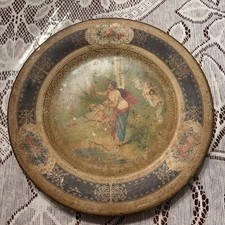 Antique 1905 Vienna Art Plate Metal Tin Lithograph Venus Cupid Cherubs Victorian picture