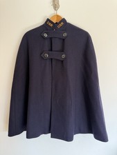 WWII Era Nurse Wool Cape Vtg 1940s Brucks Navy Gold Lining CSR Uniform Cloak picture