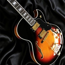 ZUWEI Byrdland Hollow Electric Guitar 596mm Spruce Top Bone Nut Vintage Sunburst picture