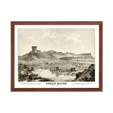Old Map of Green River, WY 1875 - Vintage Green River Wyomin picture