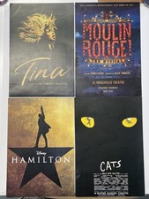 4 Broadway Posters 11x17 Hamilton, Moulin Rouge, Cats & Tina Turner    SPECIAL picture