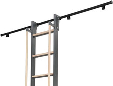 Sliding Library Ladder with 6.6FT Hook Track96 Telescopic Aluminum Rolling Ladde picture