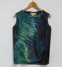 MARNI Runway Sleeveless Tunic Top Green Jungle Print Dress Polyester Size 40 IT picture