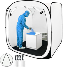 Pop up Paint Booth 6X6X6Ft Portable Spray Tent with Black Floor, Mesh Door and M picture