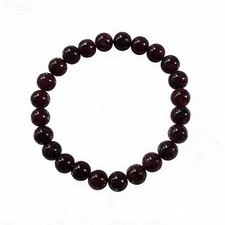 Natural Garnet Bracelet Dark Red Crystal Beaded Stretch Round Gemstone picture