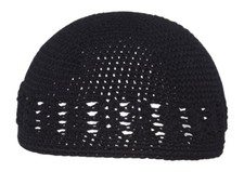 Black Crochet Knit Beanie Skull Cap Hat picture